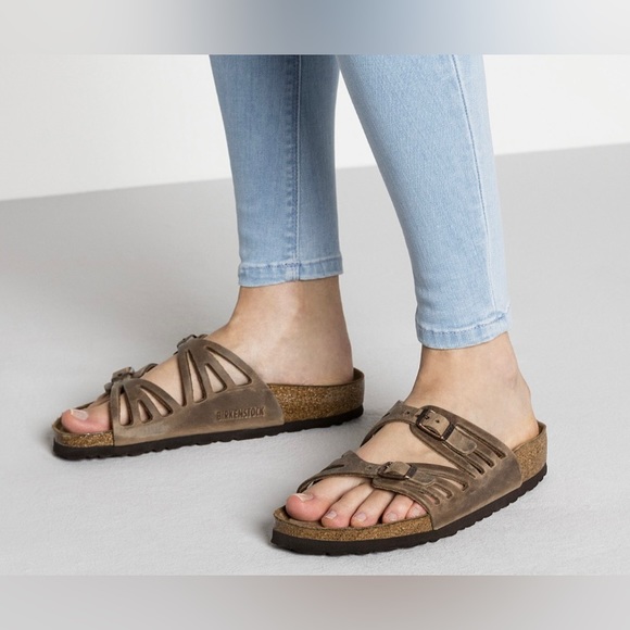 Birkenstock Granada Brown Oiled Leather 2 strap Sandals size 11 - Picture 16 of 17